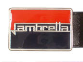 View Item New Lambretta Logo Buckle Leather Belt Dark Brown 