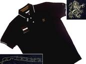View Item New Lambretta Mod Stripe Trim Pique Polo Shirt Black