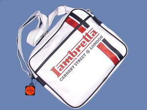 New Lambretta Mod Twin Stripe Flight Shoulder Bag White Preview