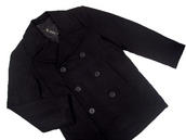 View Item New Classic Warm Wool Pea Coat Reefer Jacket Navy Blue
