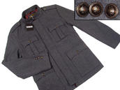 View Item Lambretta Mod Indie Military Wool Mix Tunic Coat Jacket Grey