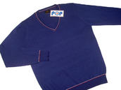 View Item New Pop Retro 60's Mod V Neck Pullover Jumper Lt Navy 