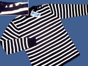 View Item New Pop 60's Retro Bretton Stripe Pullover Sweater Navy