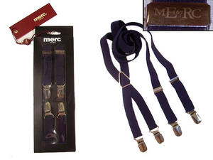 New Merc London 5/8" Wide Mod Skin Skinny Braces Navy  Preview