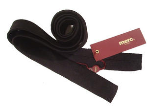 New Merc London Mod Square End Skinny Silk Tie Black Preview