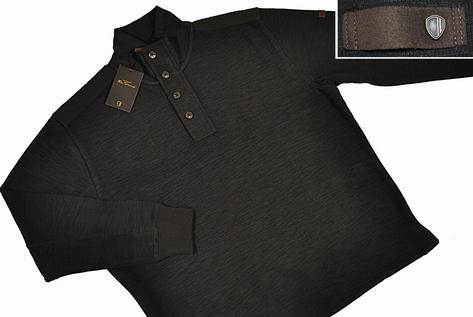 Ben Sherman Irregular Knit L/S Top Black Plus Size 2X Preview