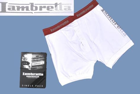 New Lambretta Big Logo Boxer Trunks Pants White S M L Preview