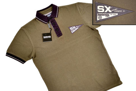 New Lambretta SX Mod Penant Logo Pique Polo Shirt Taupe Preview