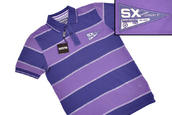 View Item New Lambretta SX Block Stripe Pique Polo Shirt Lilac 