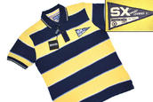 View Item New Lambretta SX Block Stripe Pique Polo Shirt Yellow 