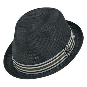 Peter Grimm Mod Ska Straw Small Brim Trilby Hat Black Preview