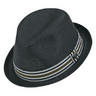 View Item Peter Grimm Mod Ska Straw Small Brim Trilby Hat Black