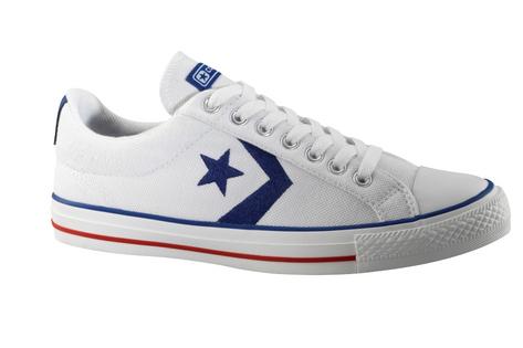 Converse Star Player Ox Lo Canvas Trainer White red blu Preview