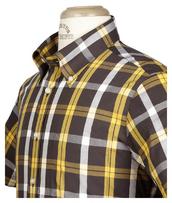 View Item Brutus Trimfit Mod Skin Retro Check Shirt Yellow Black 