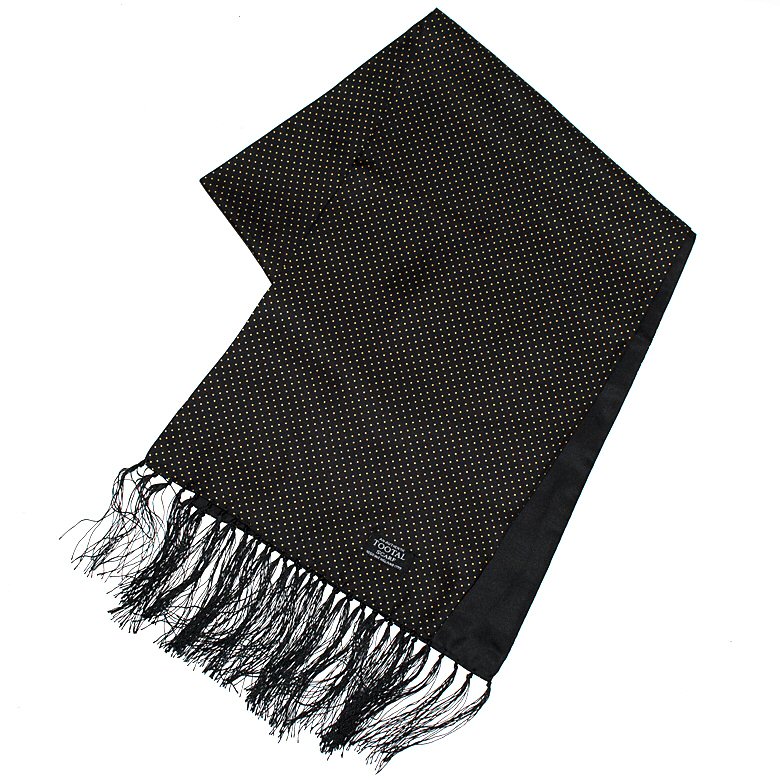 Tootal SILK Mod Indie Weller Pin Dot Scarf Micro Black / Gold