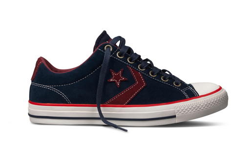 Converse Star Player Chevron EV Ox Lo Suede Trainer Shoe Navy Blue / Claret Preview
