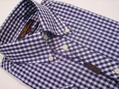 View Item Ben Sherman Mod Gingham Check Short Sleeve Shirt Plus Size Navy Blue