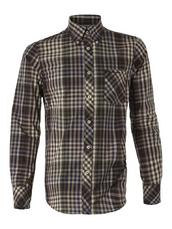 View Item Ben Sherman Fancy Gingham Check Button Down Union Fit Long Sleeve Shirt Brown 
