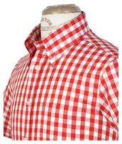 View Item Brutus Trimfit Mod Skin Retro Large Gingham Check Shirt Red 