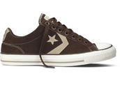 View Item Converse Star Player Chevron EV Ox Lo Suede Trainer Shoe Chocolate Brown
