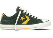 View Item Converse Star Player Chevron EV Ox Lo Suede Trainer Shoe Green / Yellow