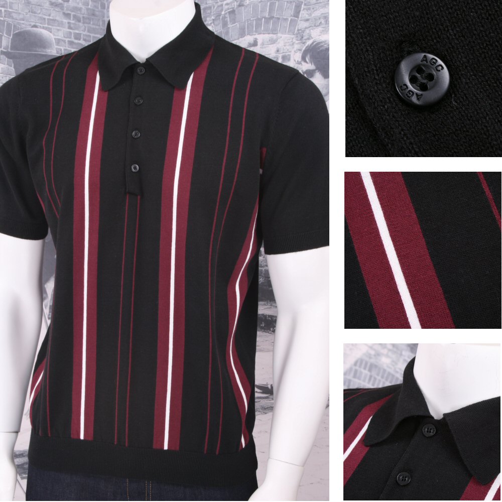 stripe knit polo