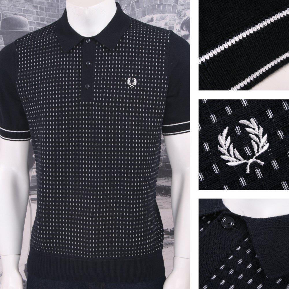 fred perry textured knit polo shirt