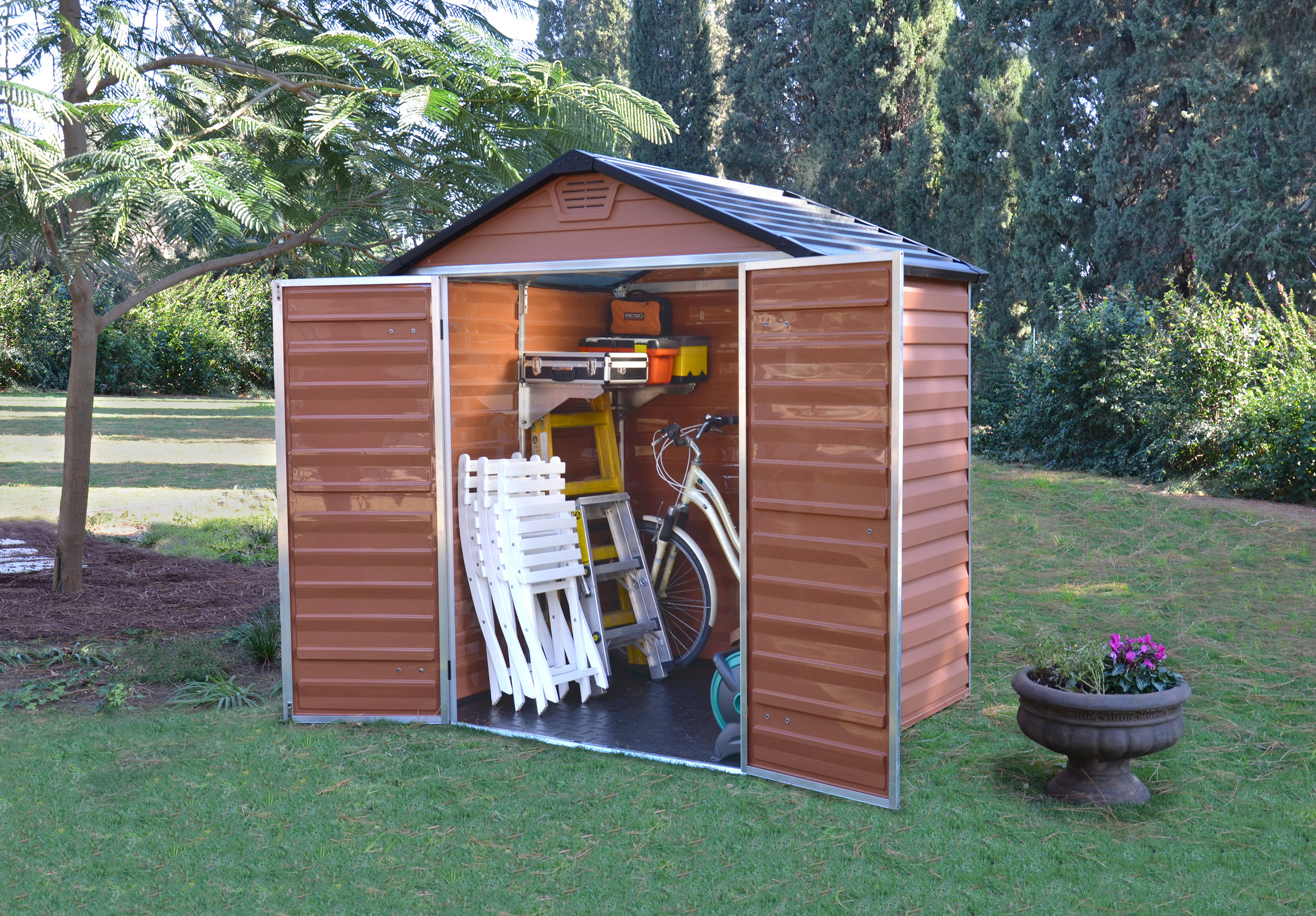 Skylight 6x5 Shed Strong Plastic Brown with Floor NEW | eBay