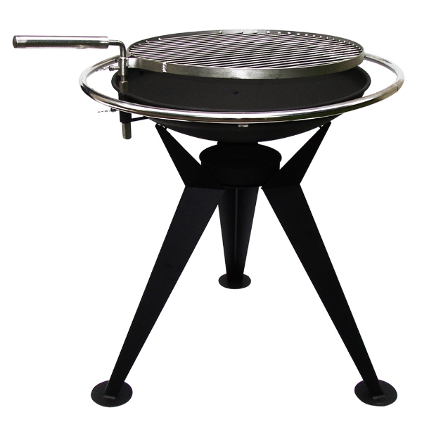 STEEL FIREPIT BBQ with SWING OUT GRILL, BARBECUE FIREBOWL PATIO HEATER