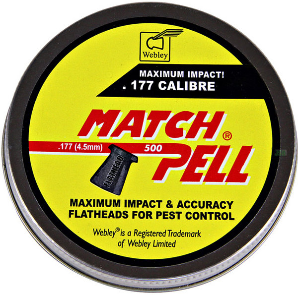 View Item Webley Matchpell Flathead Pellets [.177] [500]