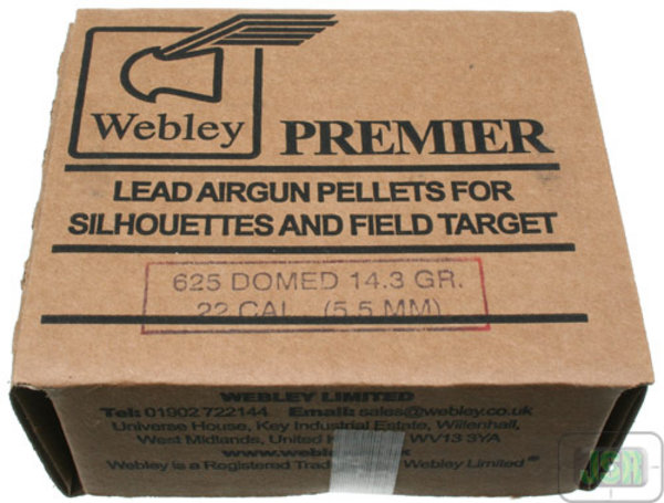 View Item Webley / Crosman Premier Domed Pellets [.22][14.3Gr] [625 Card Box][022DB]