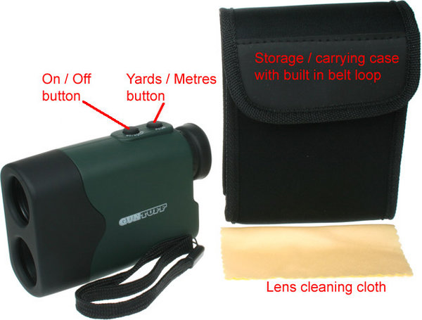 View Item GunTuff Laser Rangefinder 10 - 400 Yard / Meter