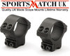 View Item Sportsmatch TO35C 30mm Tube 2 Piece Double Clamp Mounts 44mm