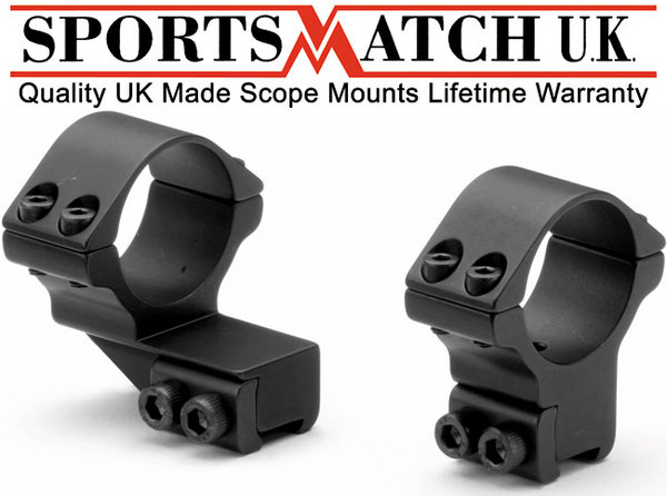 View Item Sportsmatch HETO38C 30mmTube 2 Piece Double Clamp Mounts Extended 56mm