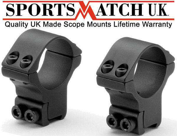View Item Sportsmatch HTO36C 30mm Tube 2 Piece Double Clamp Mounts 56mm