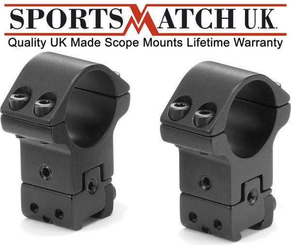 View Item Sportsmatch ATP65 2 Piece Double Screw 1" Mounts Height / Windage Adj 56mm