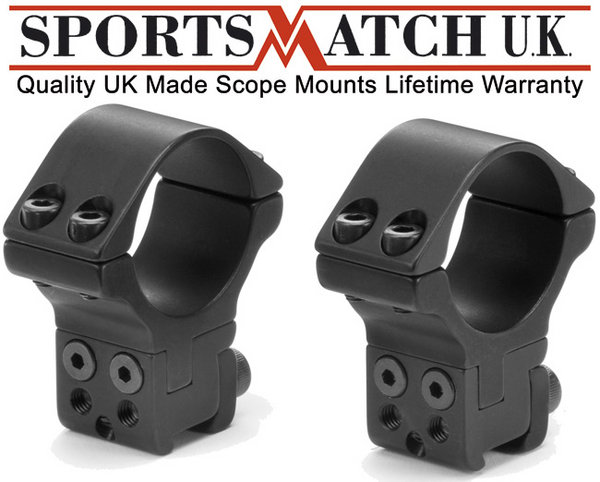 View Item Sportsmatch ATP61 30mm Tube 2 Piece Mounts Extra High Height Adjustable