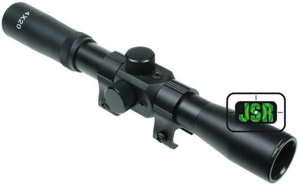 View Item JSR GunTuff 4x20 Rifle Scope With Mounts