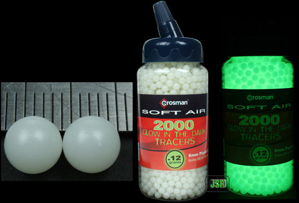 View Item Crosman Soft Air 6mm Plastic BB .12g [Glow In The Dark Tracer] [2000]