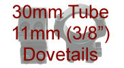30mm Tube Mounts (11mm 3/8" Dovetails)
