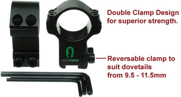 View Item GunTuff 2 Piece Mounts 1 "  HIGH [GTM21]