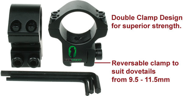 View Item GunTuff 2 Piece  Mounts 1 " MEDIUM  [GTM20]