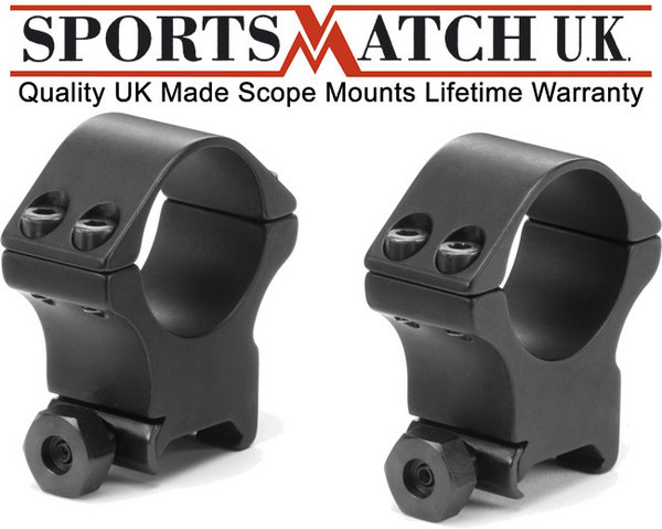 View Item Sportsmatch HTO67C 30mm Tube 2 Piece Double Clamp Mounts 56mm Weaver / Picatinny