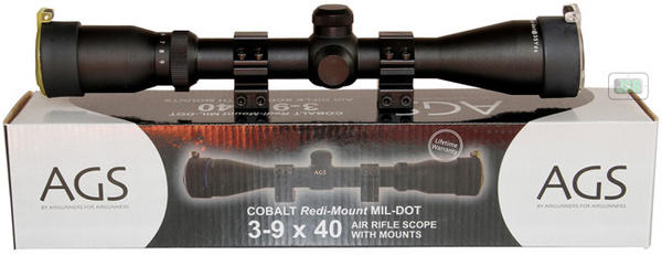 View Item AGS Cobalt 3-9x40 Telescopic Rifle Sight With 11mm Mounts