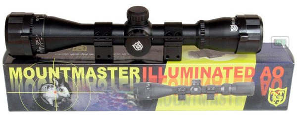 View Item Nikko Stirling Mountmaster 4x32 PX ADJ Illuminated Reticule Riflescope with Mounts NMMI432AO