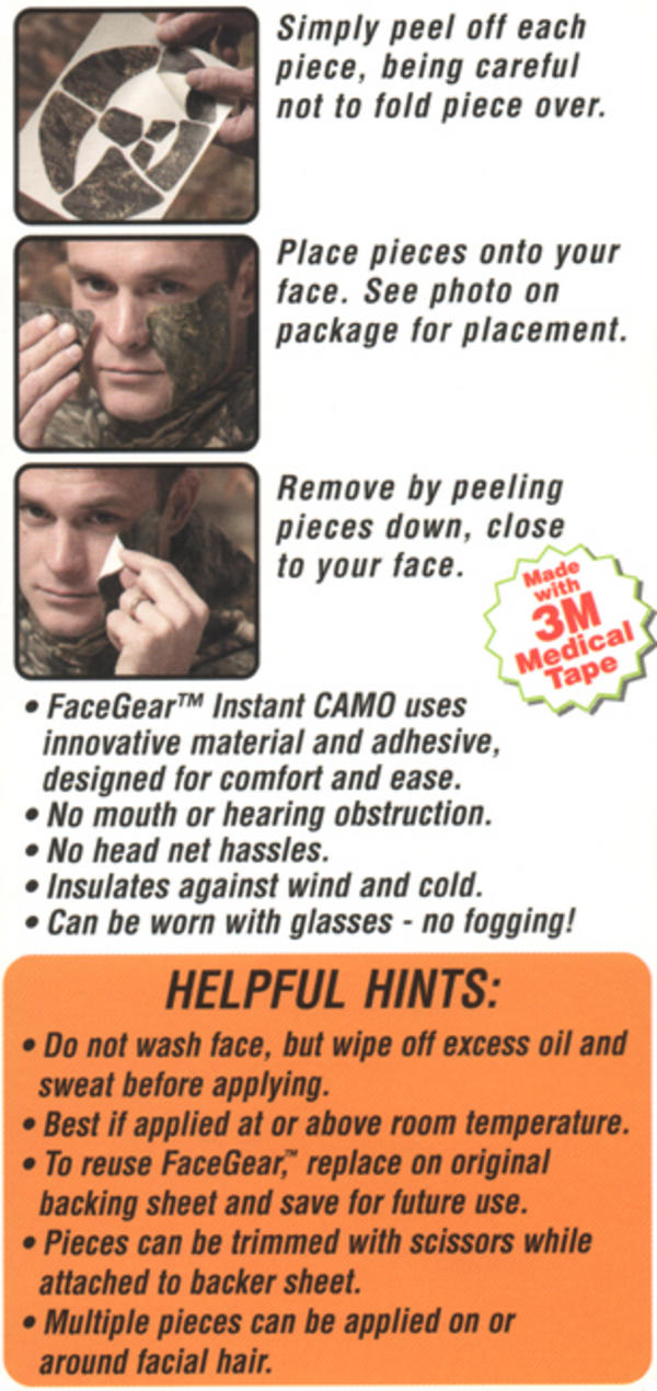 View Item FaceGear Realtree Hardwoods Stick On Face Camo