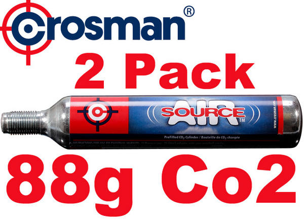 View Item 2 Pack Crosman Airsource 88Gram Co2 Paintball / Airgun