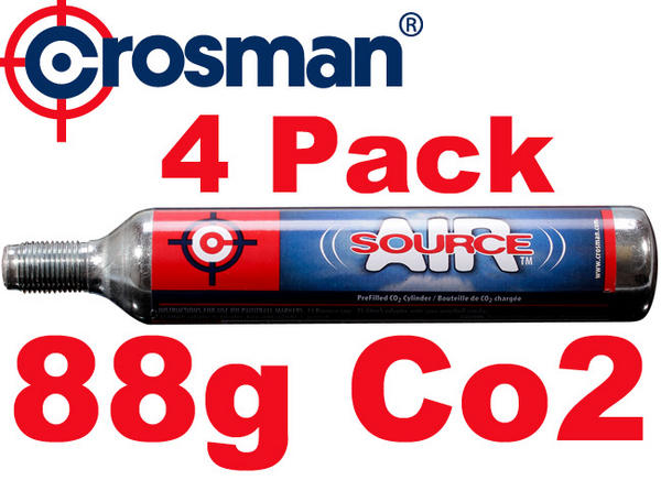 View Item 4 Pack Crosman Airsource 88Gram Co2 Paintball / Airgun