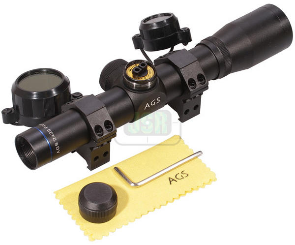 View Item AGS Cobalt 2x20 Telescopic PISTOL Scope Sight With Weaver Mounts AGSS220P