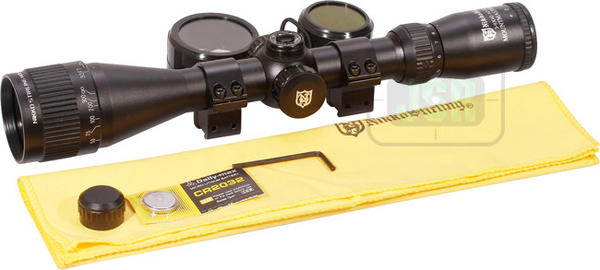 View Item Nikko Stirling Mountmaster 3-9x40 PX ADJ Illuminated Reticule Riflescope With Mounts NMMI3940AO